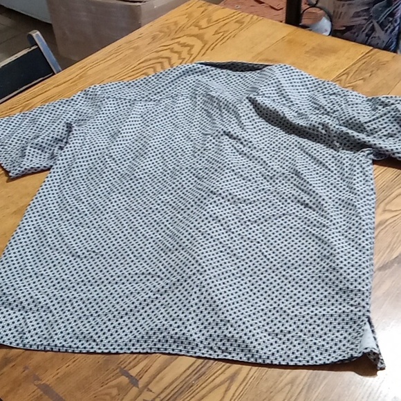 CIRCA MENS SILK Shirt XL EXTRA LARGE Black white Casual Work PREOWNED - Picture 5 of 5